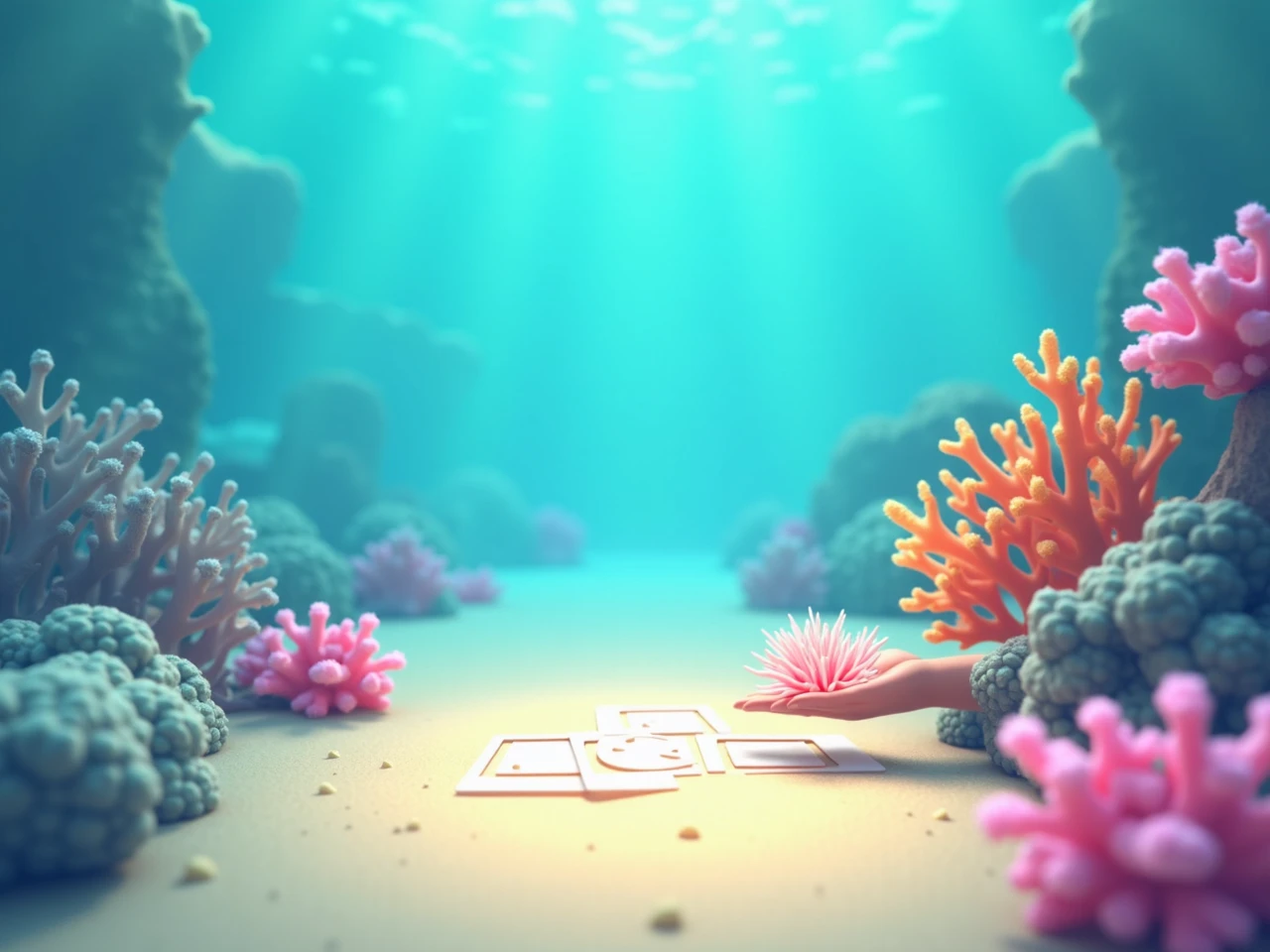 Building a colorful coral garden underwater