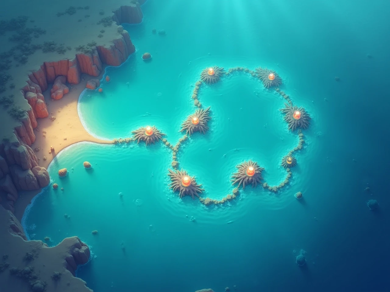 Map of reef zones from the shore to deeper waters